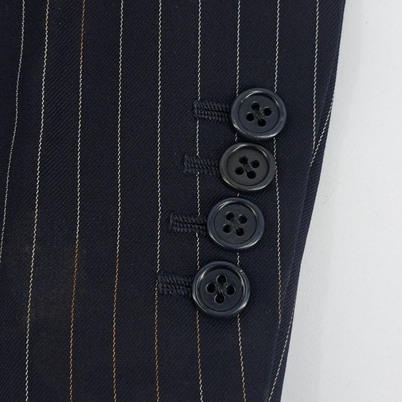 Leonard Logsdail Mens 38L Navy Blue Pinstripe 2 Piece Suit 31x31 Bespoke Style - Picture 7 of 16